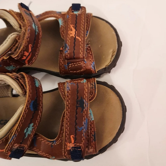 Carter's Brown and Dinosaur Karter Hook and Loop Play Sandals in Size 6 - Picture 10 of 11